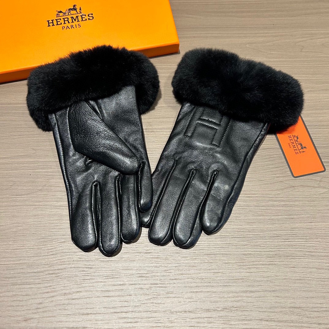 [TOP] HERMES Gloves with Fur