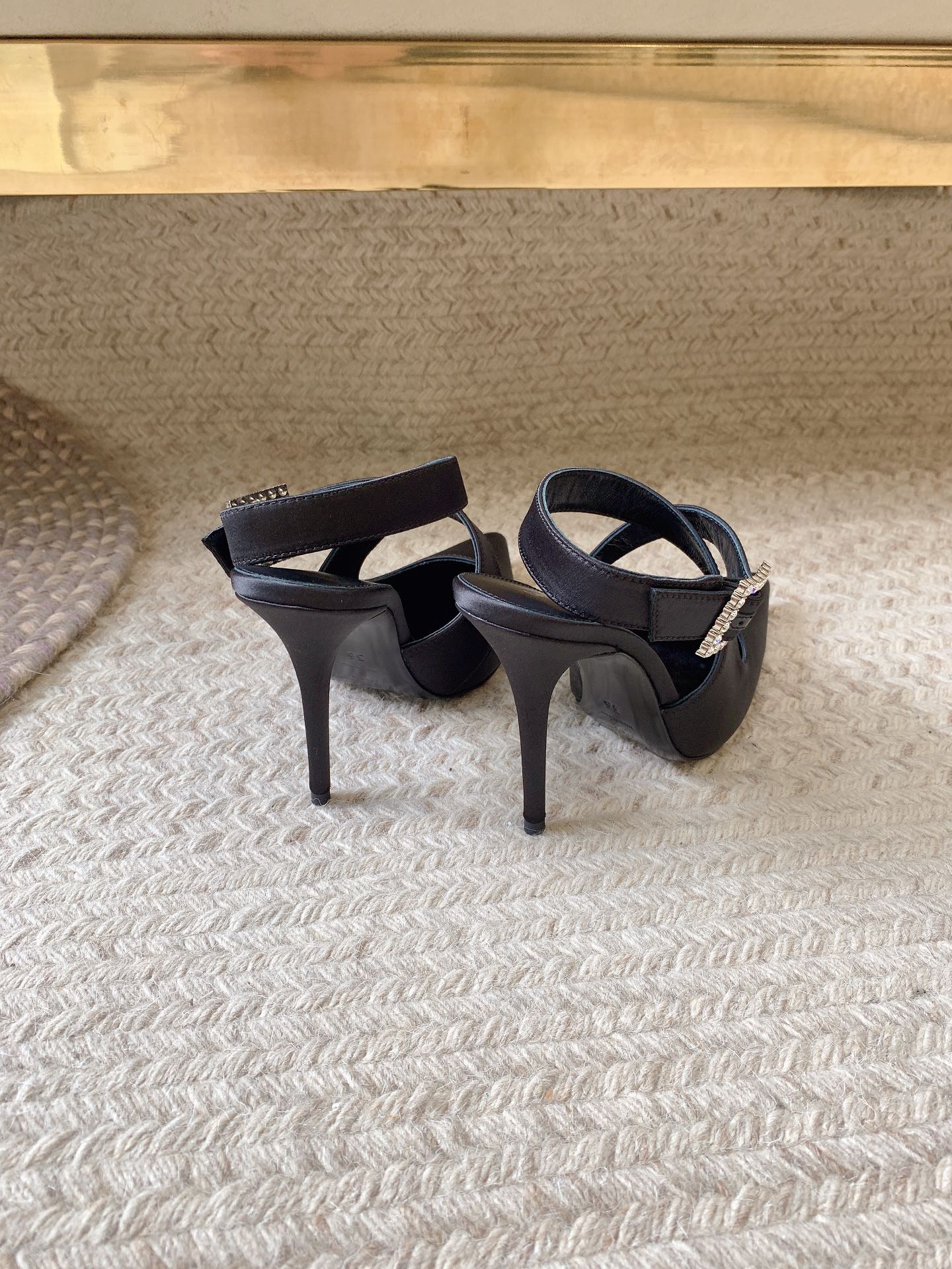 [TOP] Yves Saint Laurent YSL Crepe Forged High Heels - Black -11cm