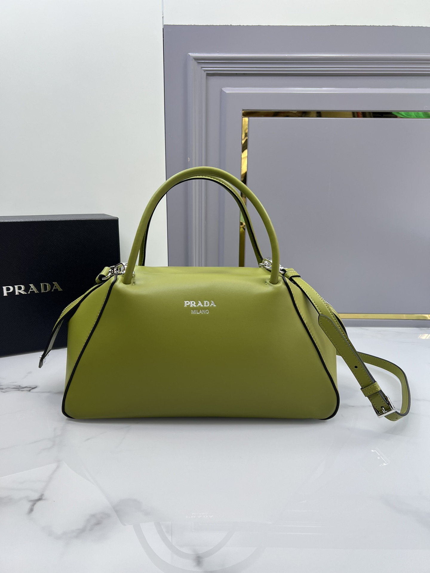 [TOP] PRADA Medium Bowling Ball Bag 31x16x13.5cm - Five Colors