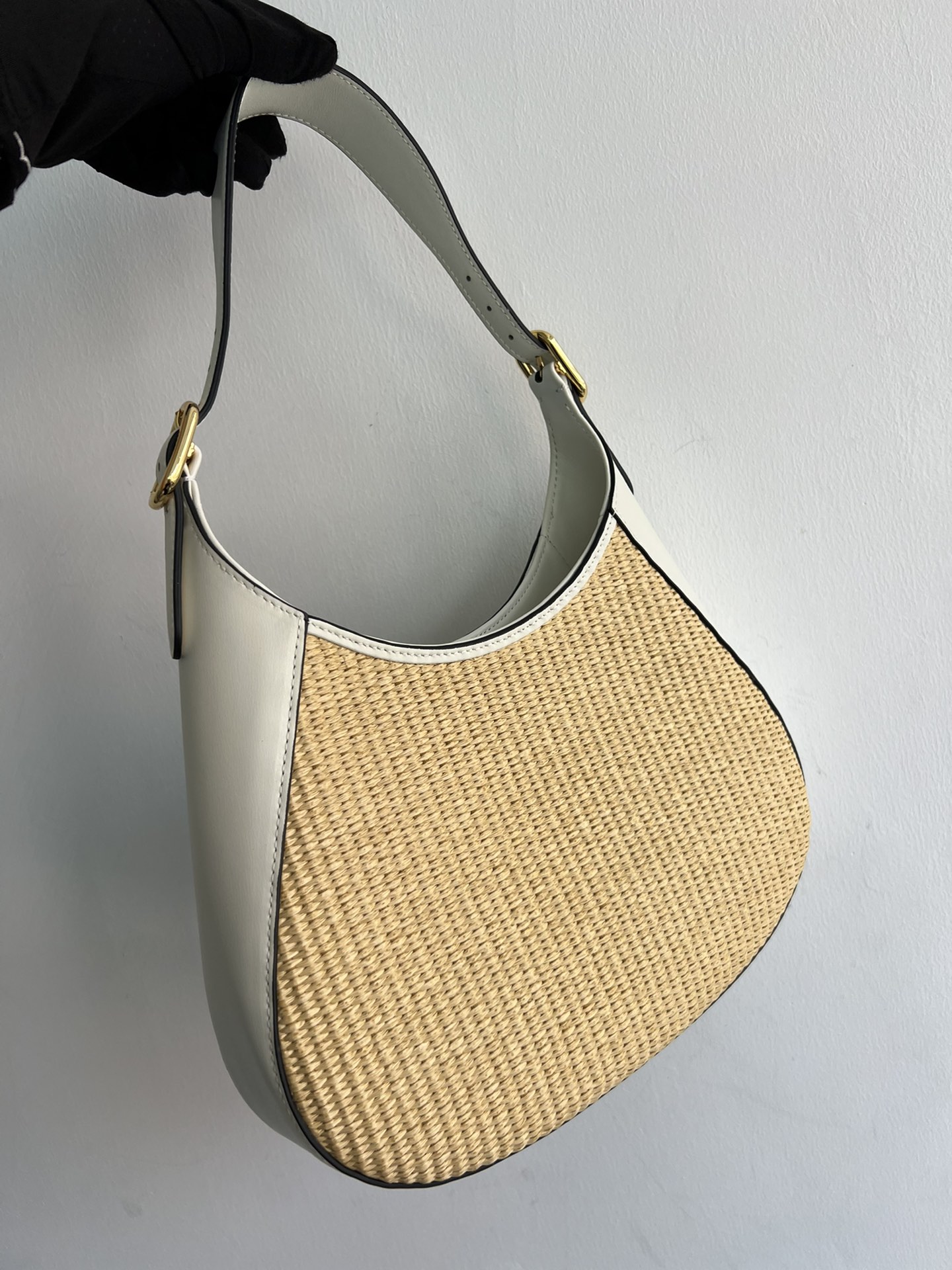 [TOP] PRADA Cleo New Straw Bag 27x19x5cm