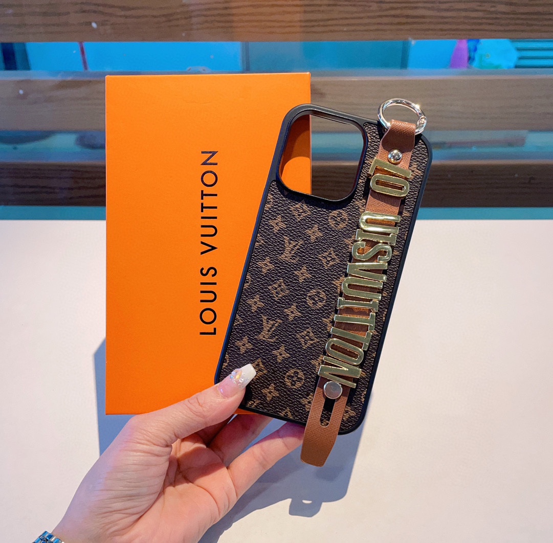 [TOP] Louis Vuitton LV Classic Monogram with Alphabet Wristband Iphone case - 2 Colors