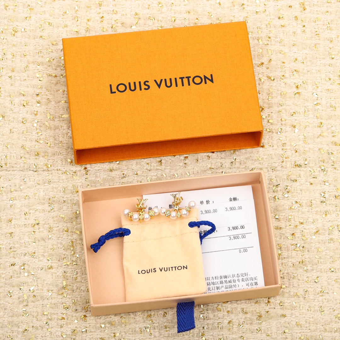 [TOP] Louis Vuitton LV LV Pearl Earrings