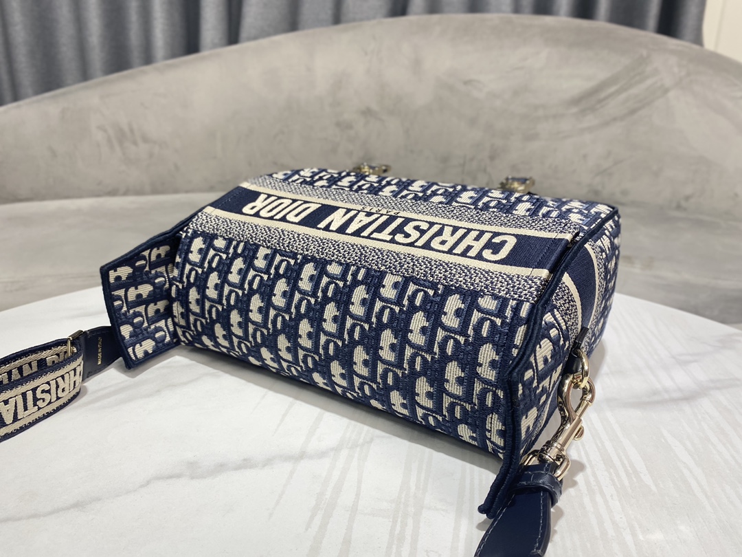 [TOP] Christian Dior Camp Oblique Medium Bag - 28x24x12cm - Deep Blue