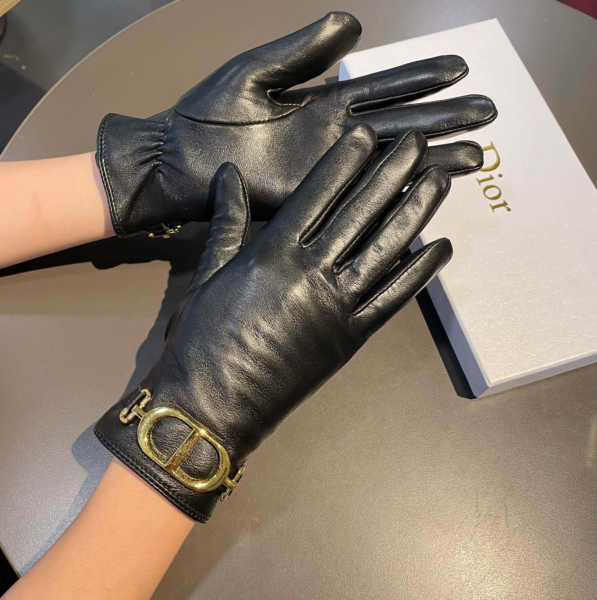 [Top] Christian Dior Touch Screen Gloves - Black