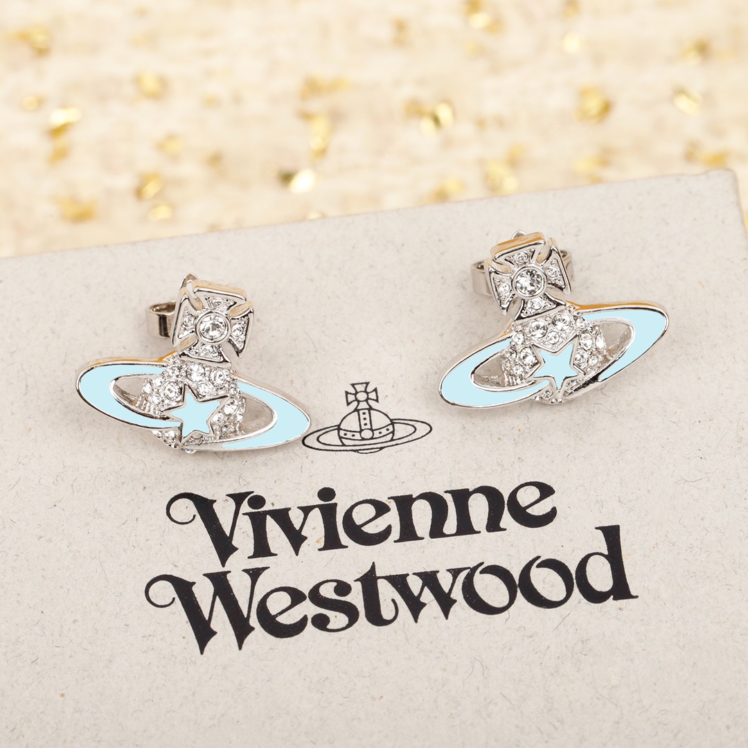 [TOP] Vivienne Westwood Meteor Earrings - Blue