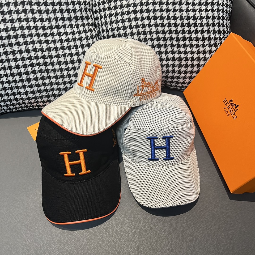 [TOP] HERMES Breathable Canvas Baseball Cap - 3 Colors