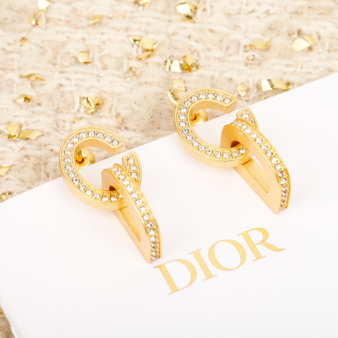 [TOP] Christian Dior Letters Earrings
