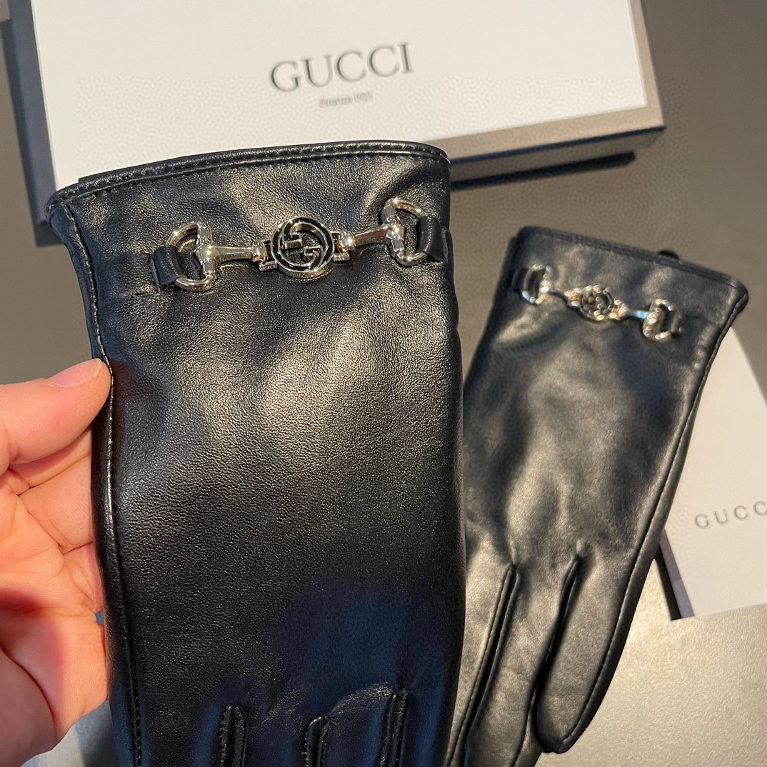 [TOP] GUCCI New High-end Sheepskin Gloves