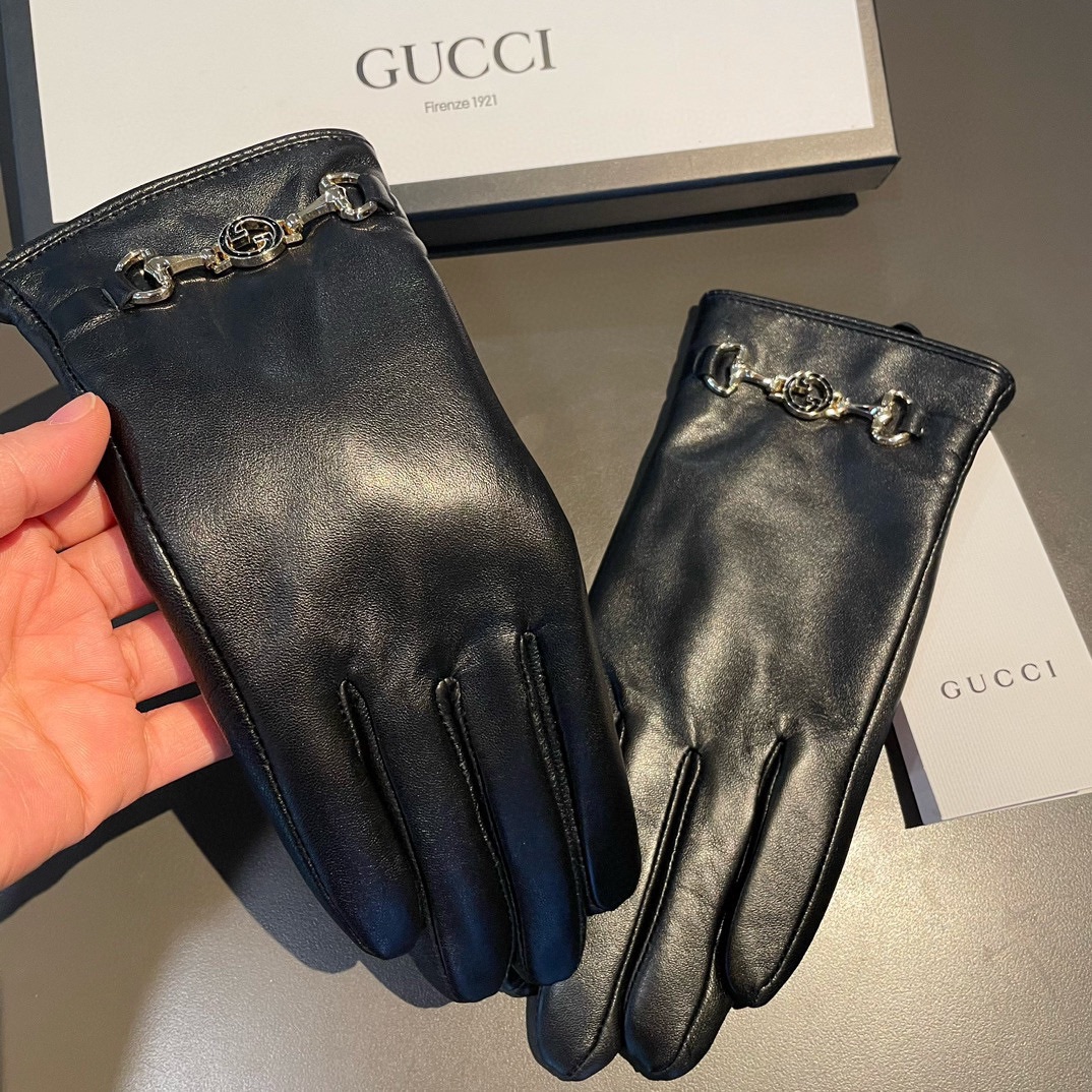 [TOP] GUCCI New High-end Sheepskin Gloves