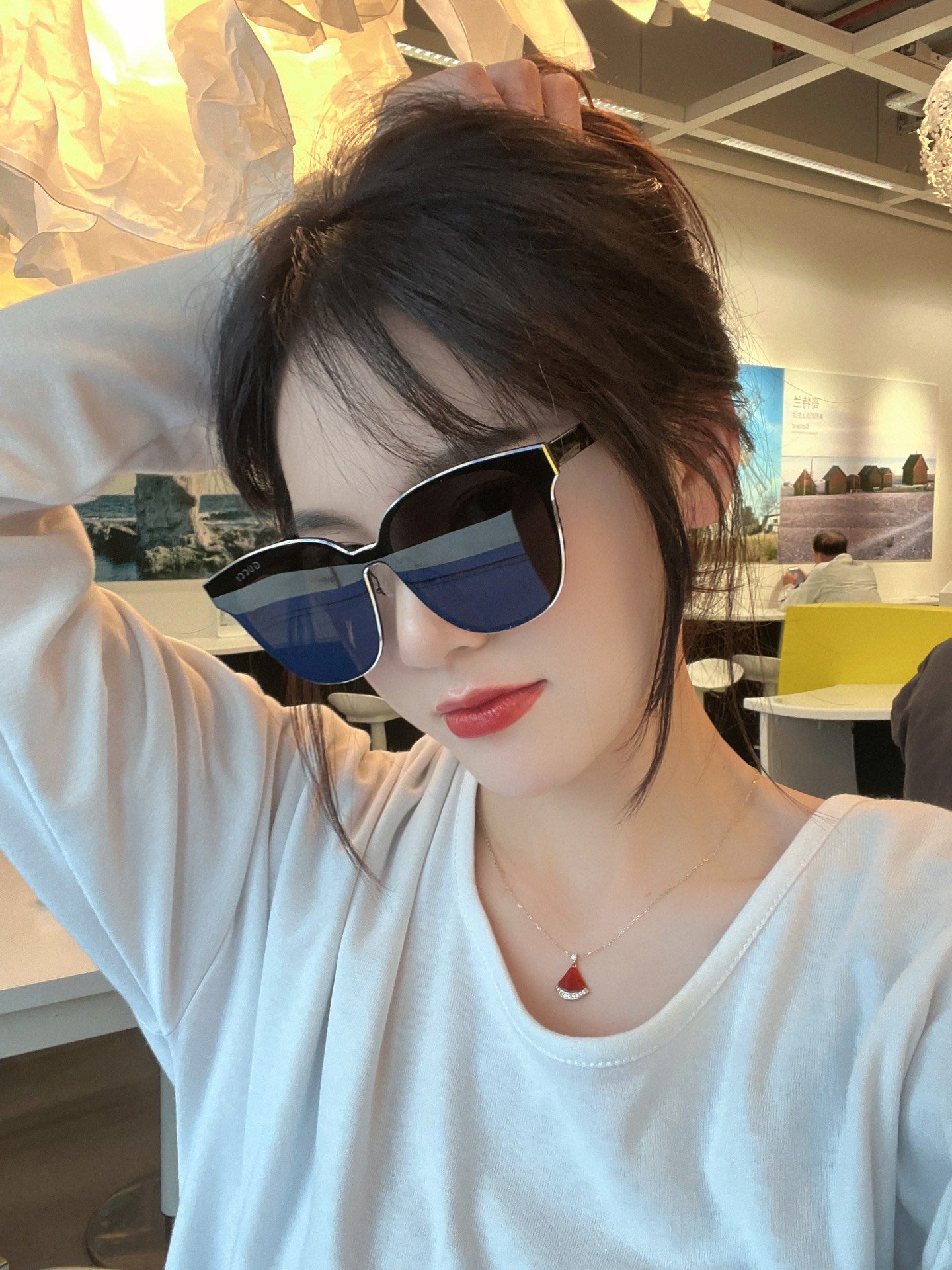 [TOP] GUCCI Large Frame Nylon Sunglasses - Black