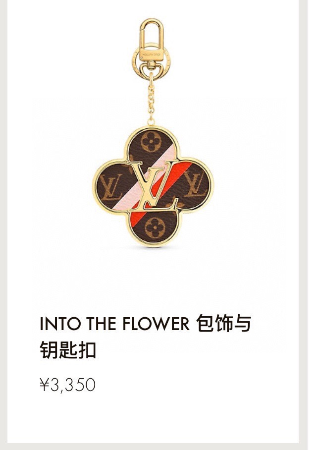 [TOP] Louis Vuitton LV Four Leaf Grass Shaped Keychain