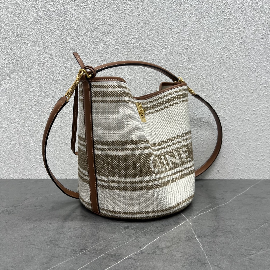[TOP] CELINE BUCKET 16 Series Bucket Bag 29×25×23 cm - Burlap Olive Green
