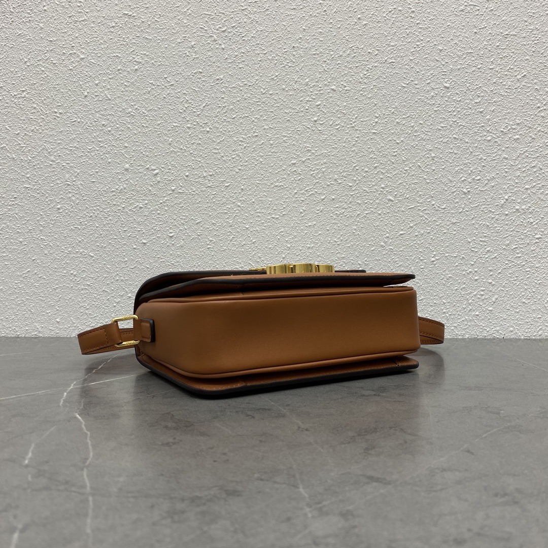 [TOP] CELINE Pvc Pinpi Cowhide Arc De Triomphe Bag 18x14x6 cm - Yellow Brown