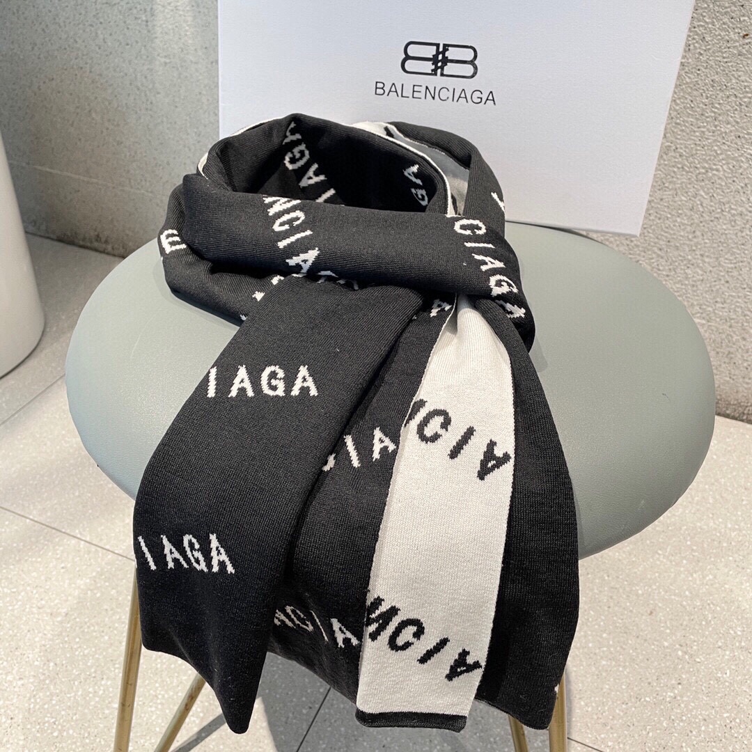 [TOP] BALENCIAGA Cashmere Scarf 32 x 180 cm - 2 Colors