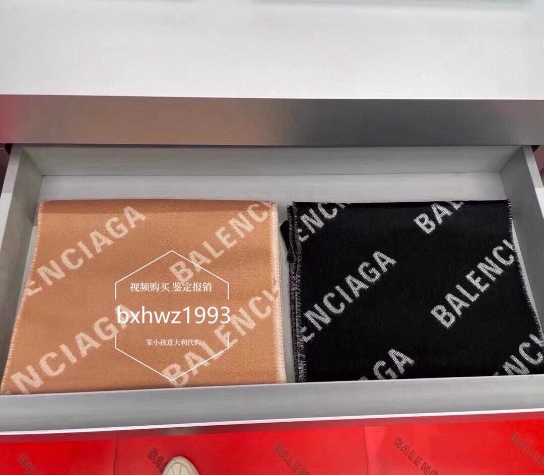 [TOP] BALENCIAGA Cashmere Scarf 32 x 180 cm - 2 Colors