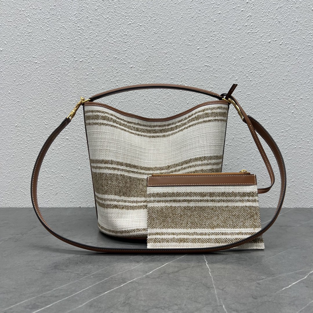 [TOP] CELINE BUCKET 16 Series Bucket Bag 29×25×23 cm - Burlap Olive Green