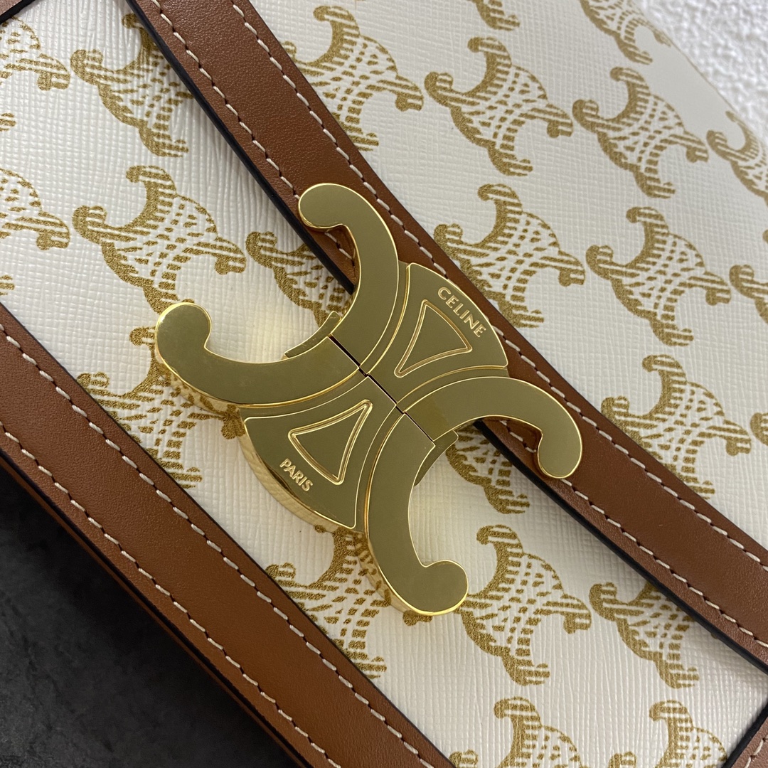 [TOP] CELINE Pvc Printed Cowhide Arc De Triomphe Bag 18x14x6 cm