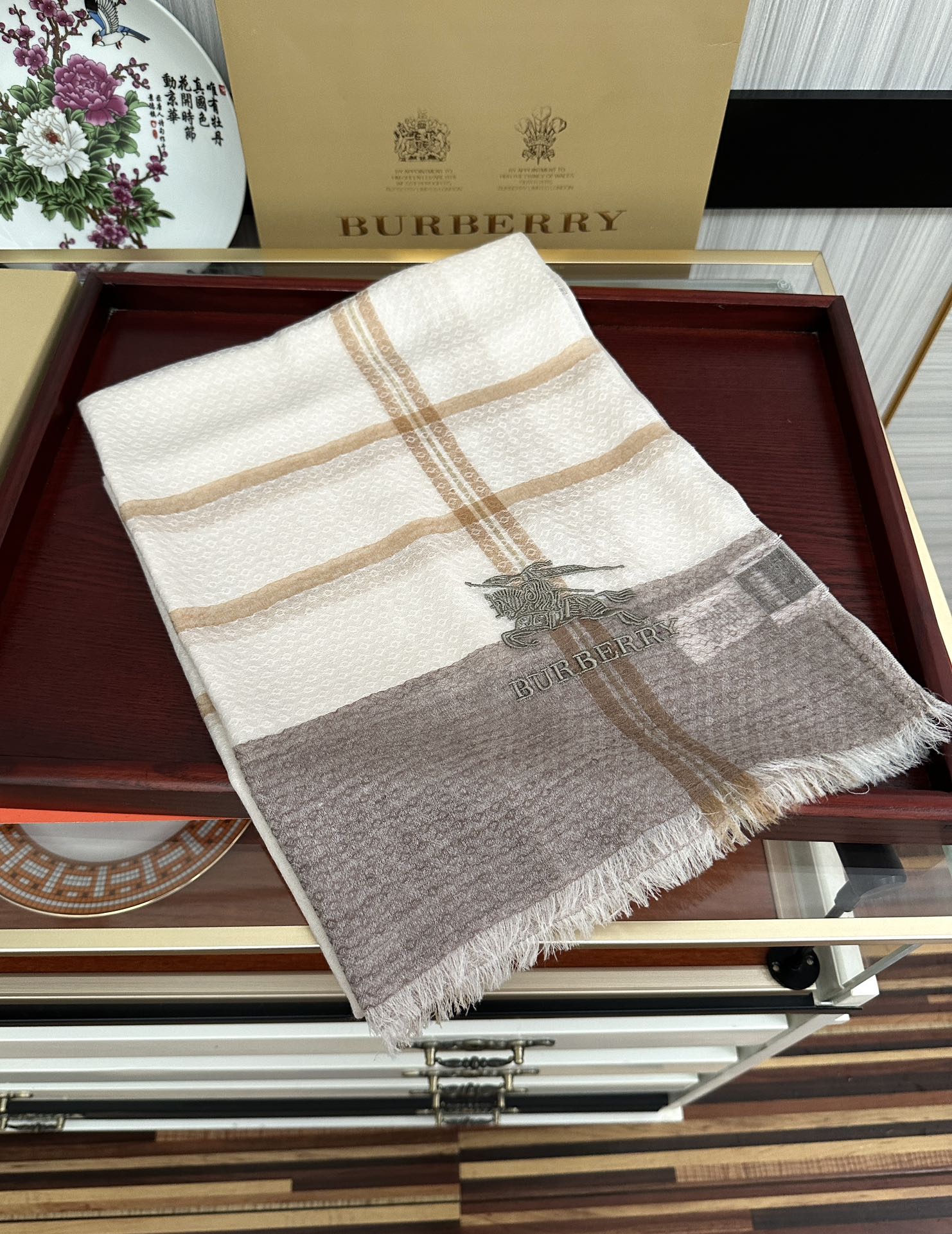 [TOP] BURBERRY Cashmere Plaid Scarf 80 x 200 cm - 3 Colors