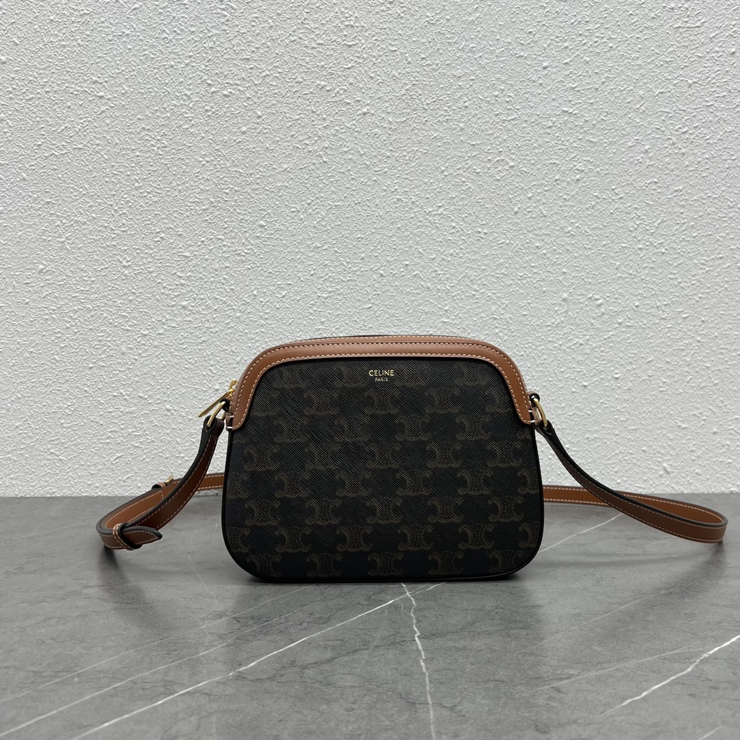 [TOP] CELINE Triomphe Camera Bag 20x15x5 cm - Coffee