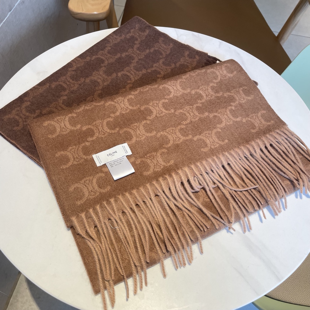 [TOP] CELINE Classic Presbyopic Cashmere Scarf 36 x 186 cm - 2 Colors
