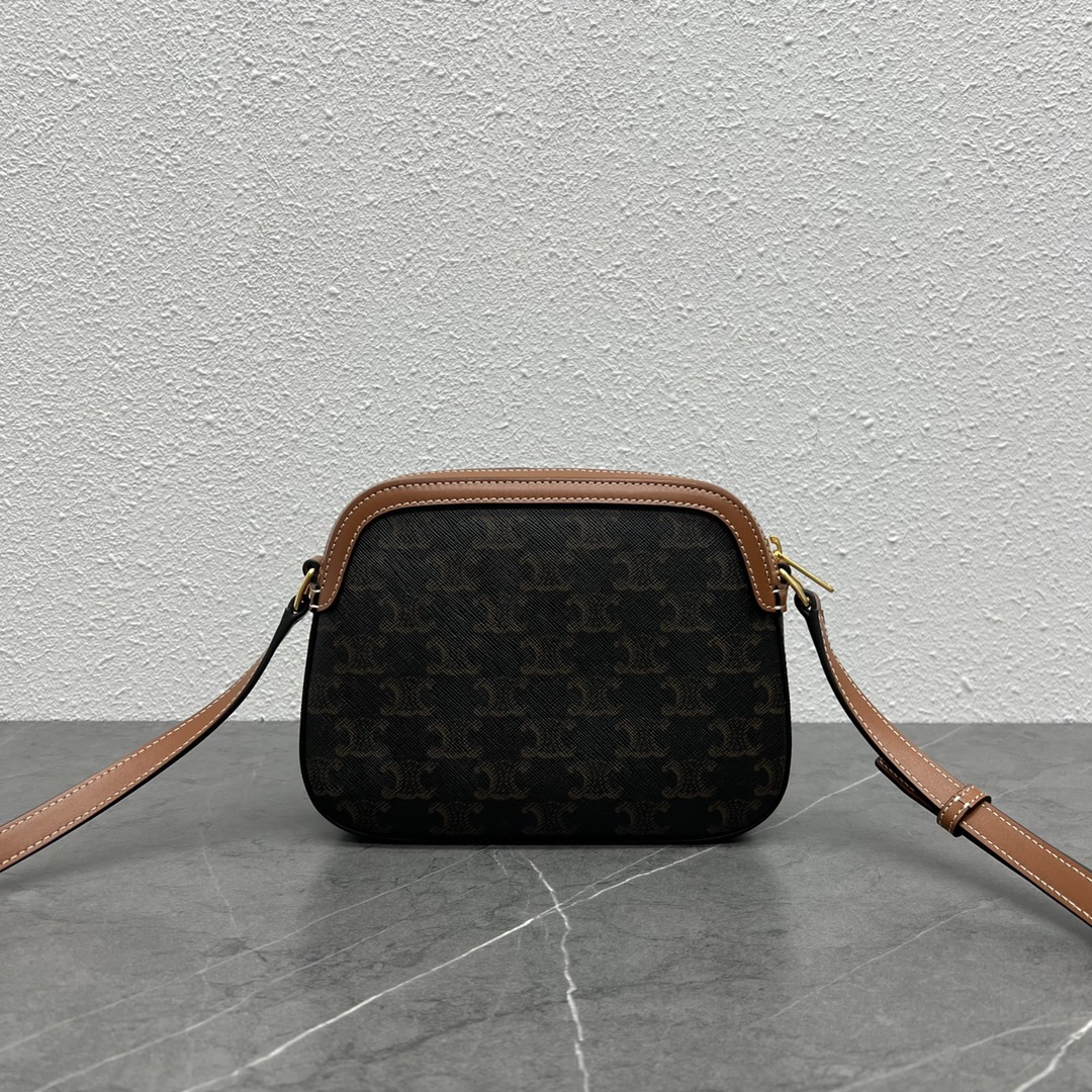 [TOP] CELINE Triomphe Camera Bag 20x15x5 cm - Coffee