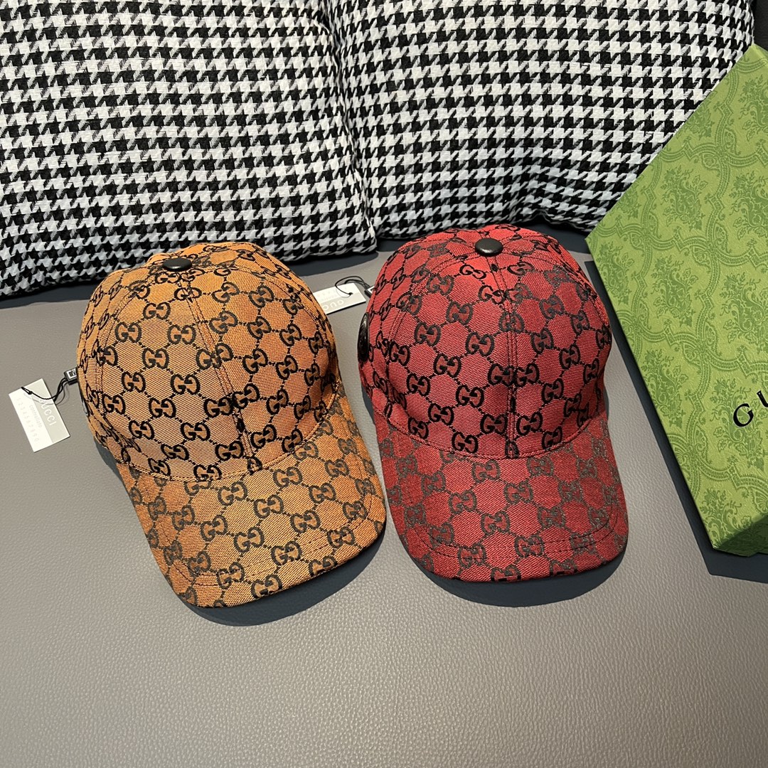 [TOP] GUCCI Canvas Baseball Cap - Four Colors