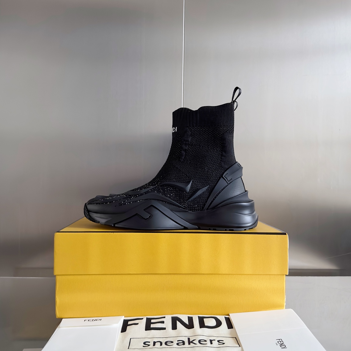 [TOP] FENDI FENDI Jacquard - Knit Couple Trainers - 4.5cm