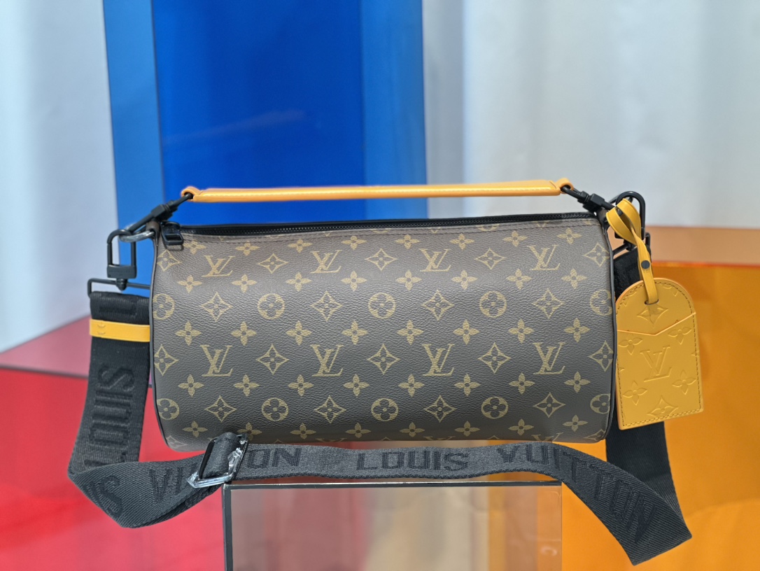 [TOP] Louis Vuitton LV  Monogram Macassar Soft Polochon Bag 33 x 17 x 17 cm - Two Colors