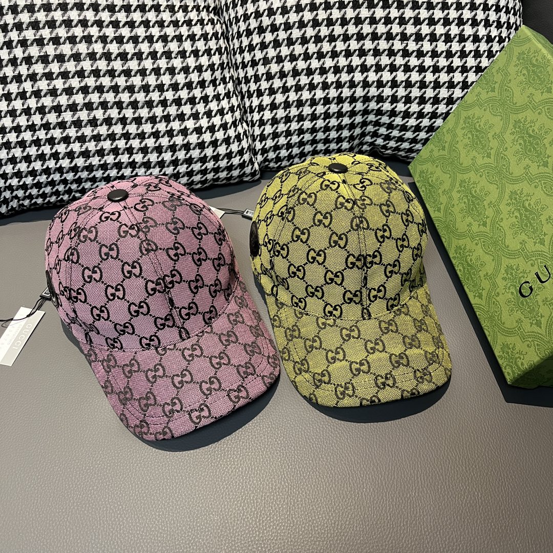 [TOP] GUCCI Canvas Baseball Cap - Four Colors