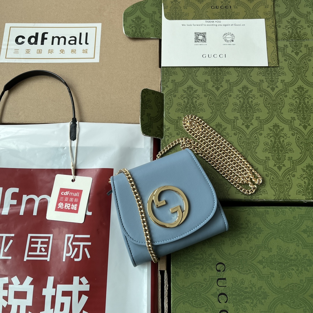 [TOP] GUCCI G*G  Blondie Hardware Chain Handbag 12.5*11*2.5 cm - Four Colors -GHW