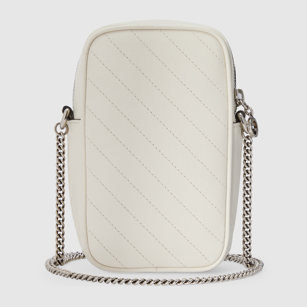 [TOP] GUCCI G*G Blondie Crossbody Bags 10.5x18x4.5cm - White& Black