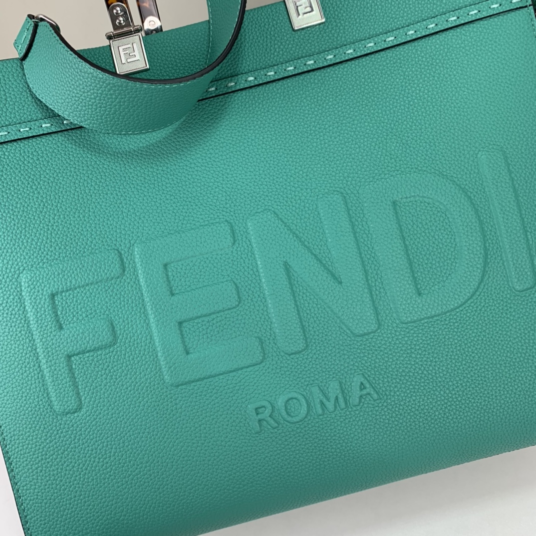 [TOP] FENDI FENDI Sunshine Calfskin HandBag - Malachite Green