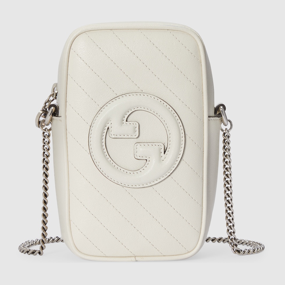 [TOP] GUCCI G*G Blondie Crossbody Bags 10.5x18x4.5cm - White& Black