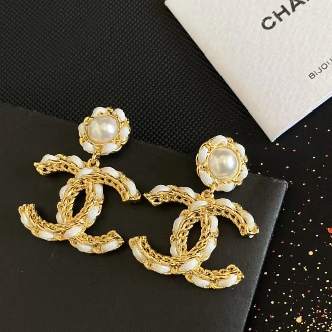 [TOP] CHANEL Double C and Flower Earrings