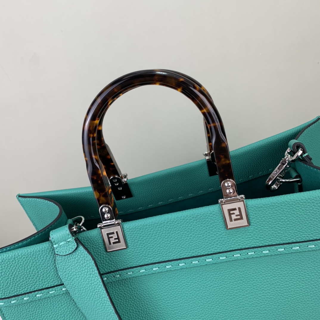 [TOP] FENDI FENDI Sunshine Calfskin HandBag - Malachite Green