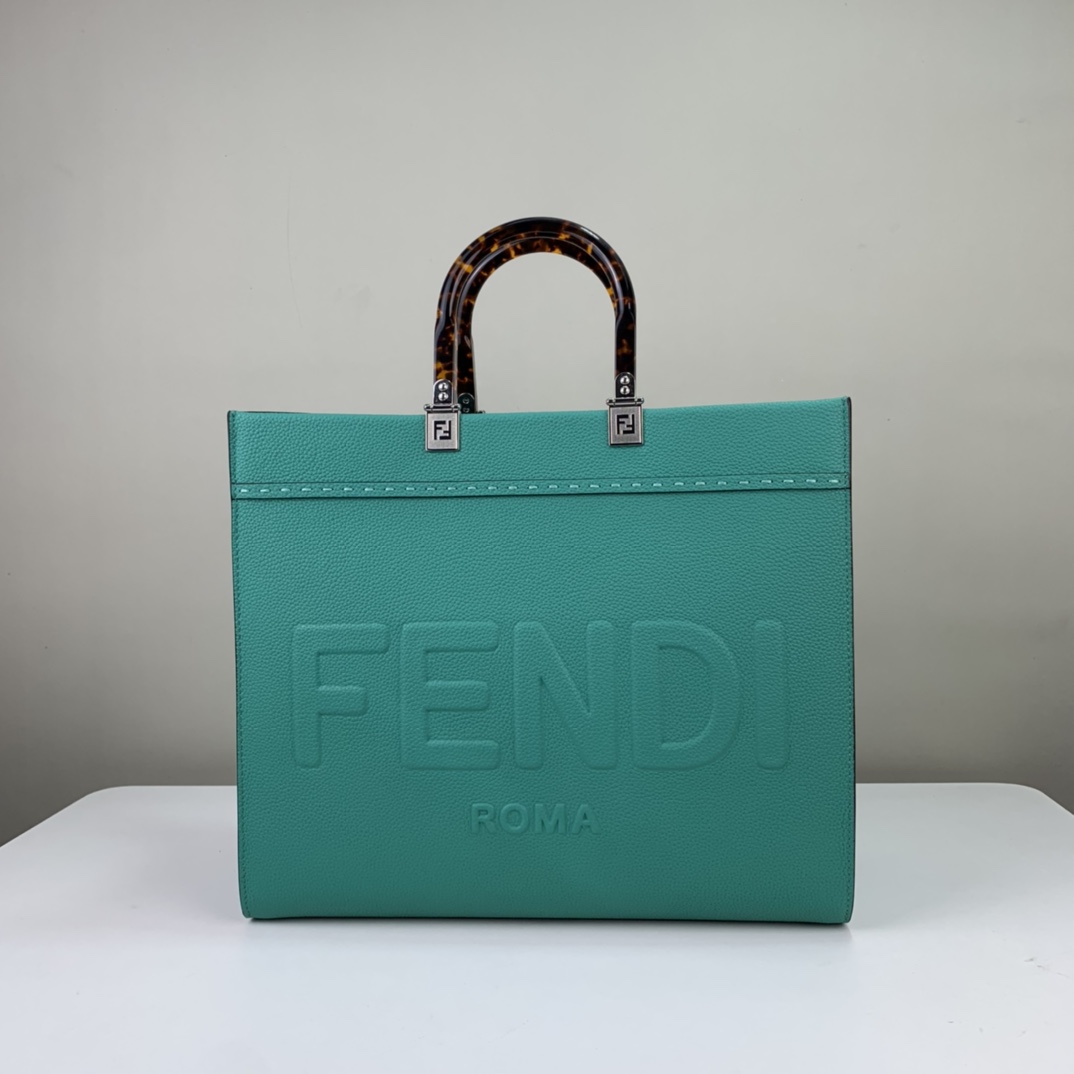 [TOP] FENDI FENDI Sunshine Calfskin HandBag - Malachite Green
