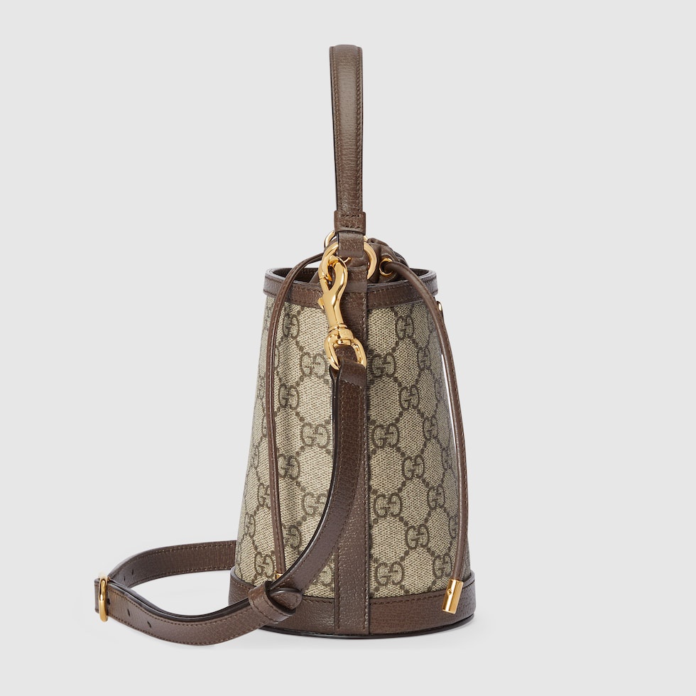 [TOP] GUCCI G*G Supreme Canvas Ophidia Mini Bucket Bags 11.5x20x8cm - Coffee