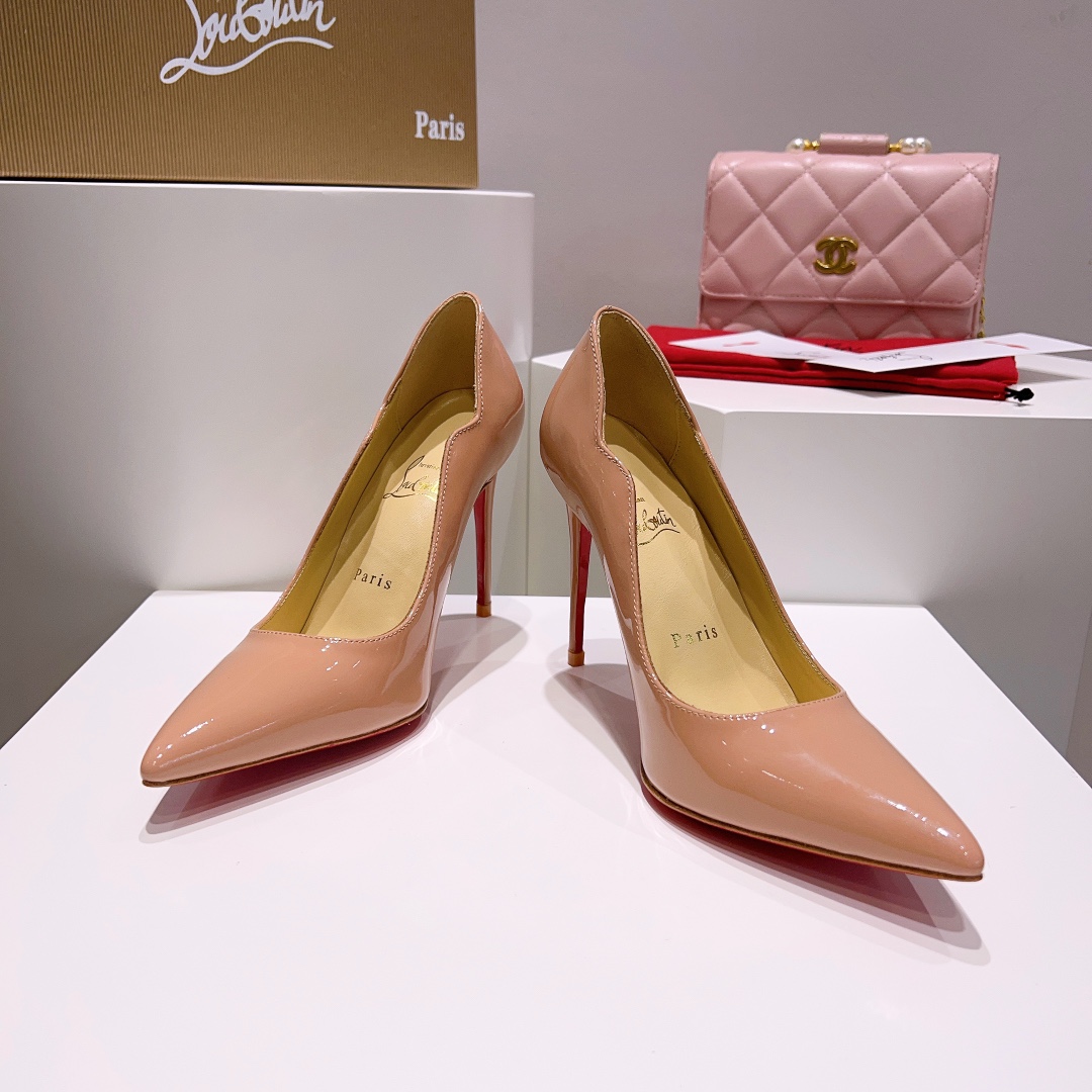 [TOP] Christian Louboutin Classic Patent Leather Wave Pattern High Heels - 7 Colors