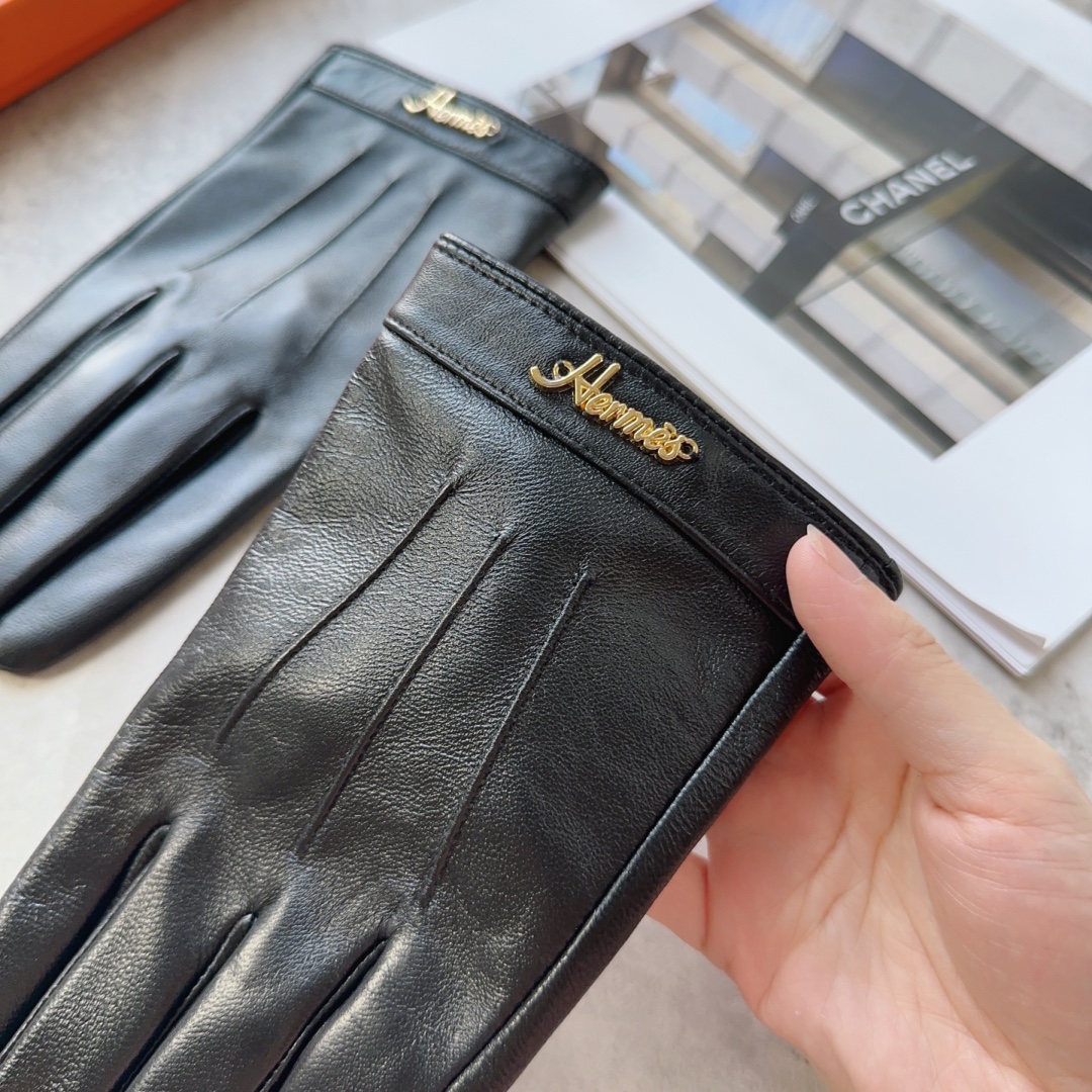 [TOP] HERMES Men's New Sheepskin Gloves