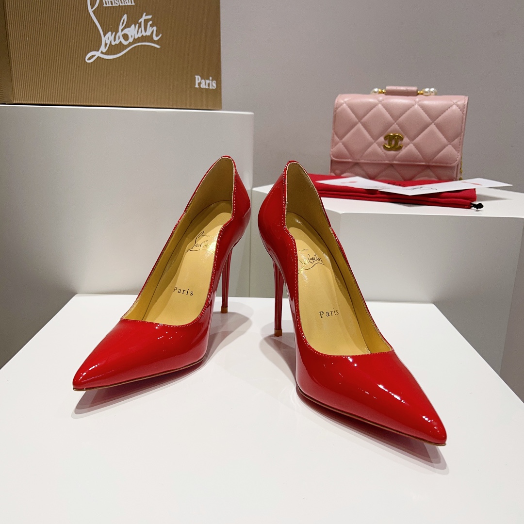 [TOP] Christian Louboutin Classic Patent Leather Wave Pattern High Heels - 7 Colors