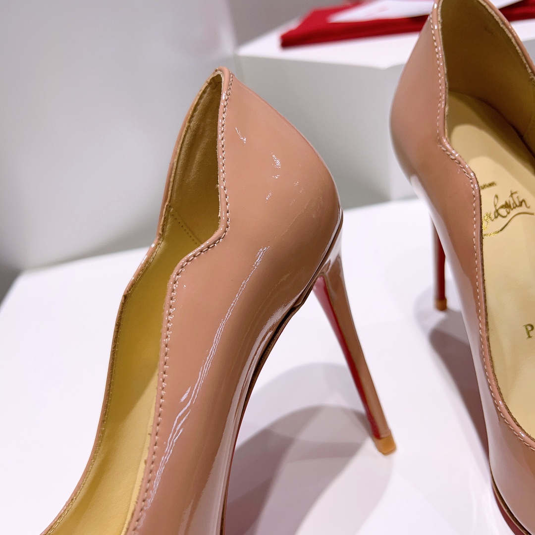[TOP] Christian Louboutin Classic Patent Leather Wave Pattern High Heels - 7 Colors