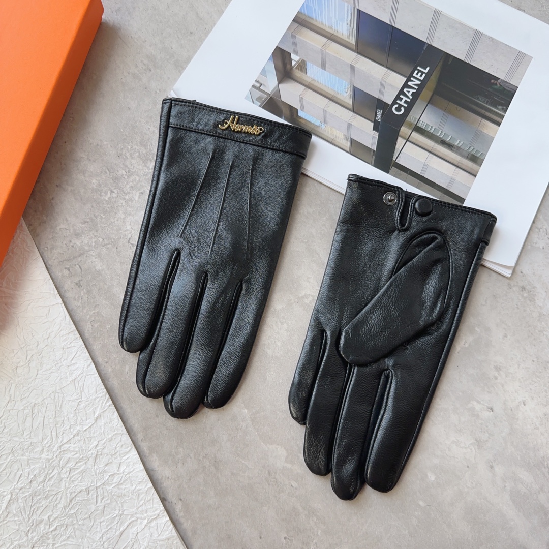 [TOP] HERMES Men's New Sheepskin Gloves