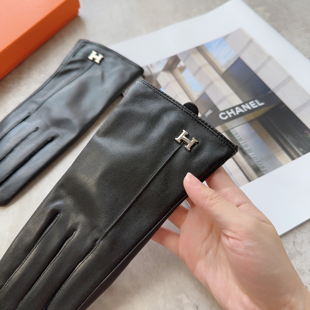 [TOP] HERMES Women's Sheepskin Gloves