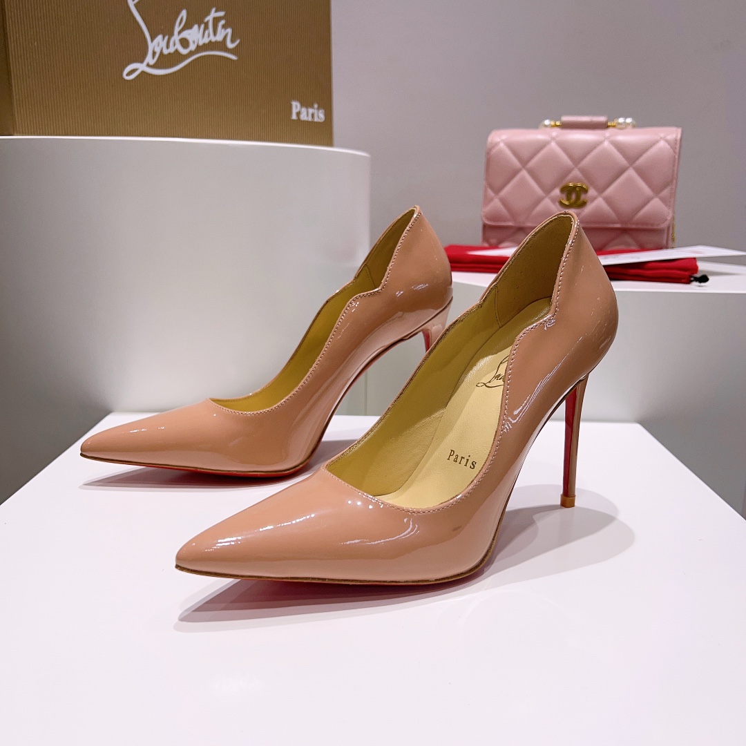 [TOP] Christian Louboutin Classic Patent Leather Wave Pattern High Heels - 7 Colors
