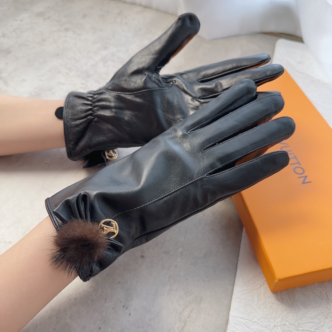 [TOP] Louis Vuitton LV LV Women's Sheepskin Gloves