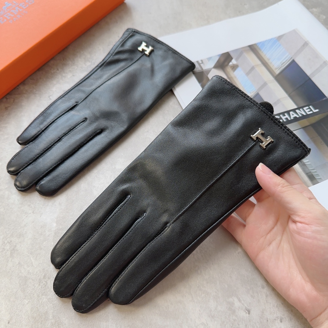[TOP] HERMES Women's Sheepskin Gloves