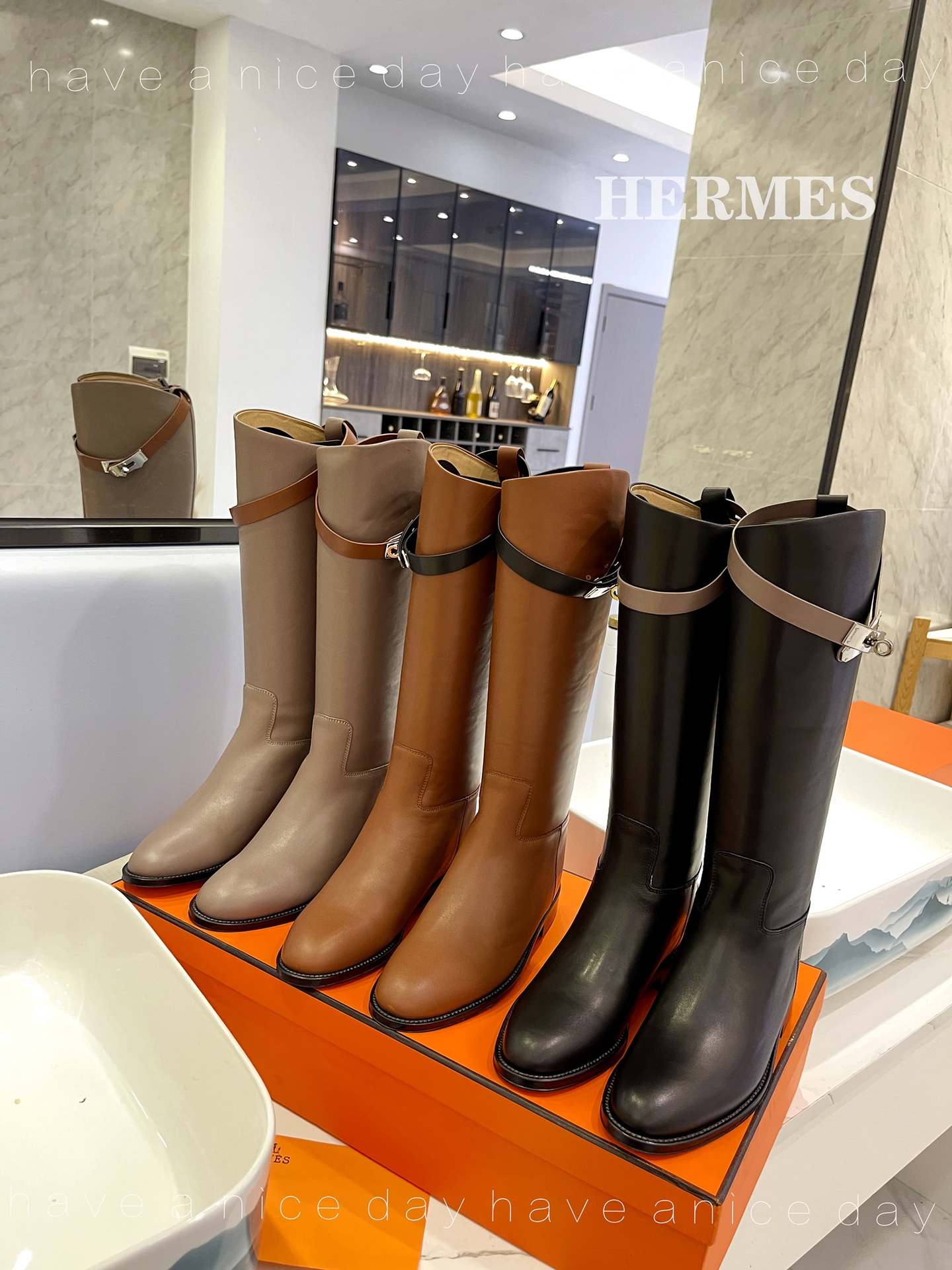 [TOP] HERMES The Most Classic Western Boots - 2cm - Three Colors - SHW