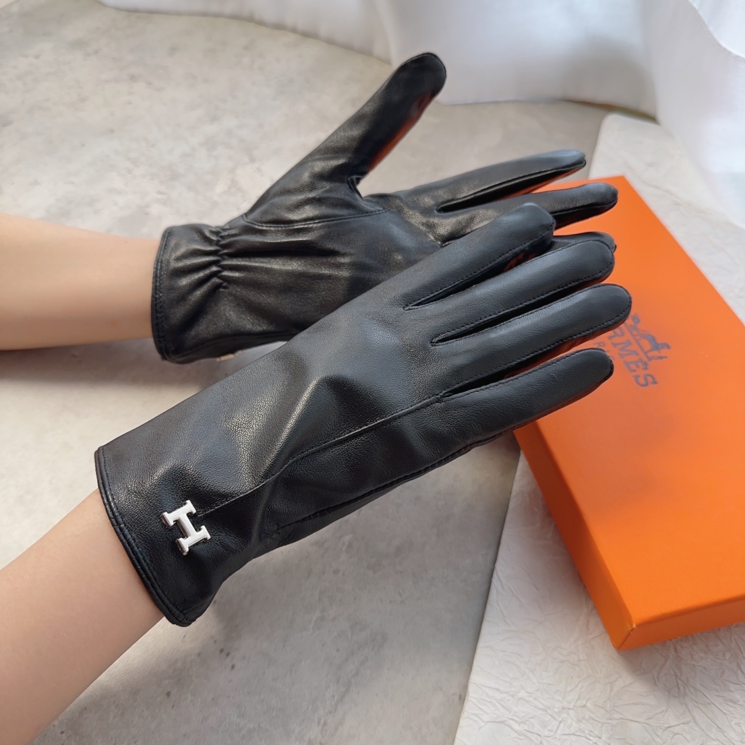 [TOP] HERMES Women's Sheepskin Gloves