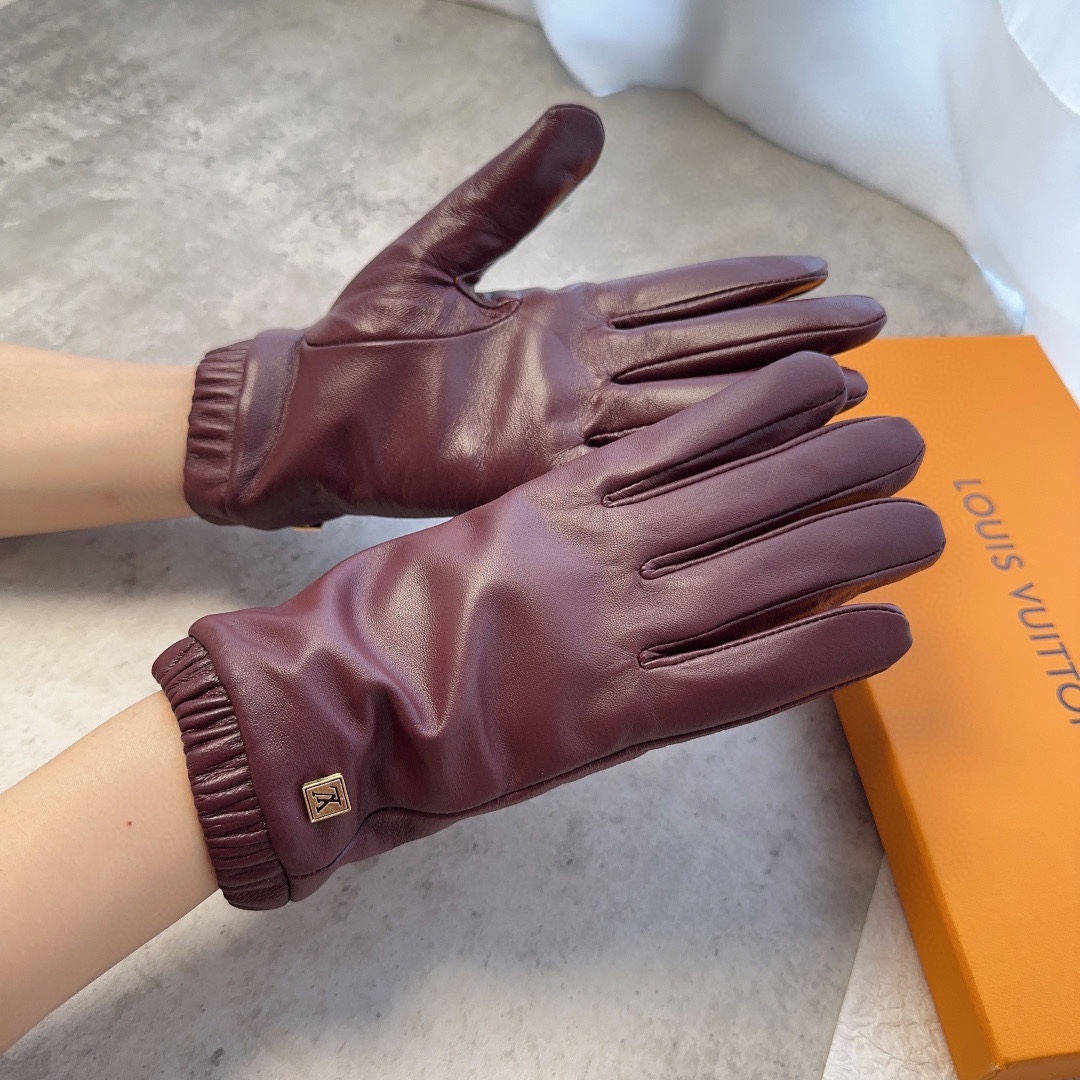 [TOP] Louis Vuitton LV LV Women's Sheepskin Gloves - Two Colors
