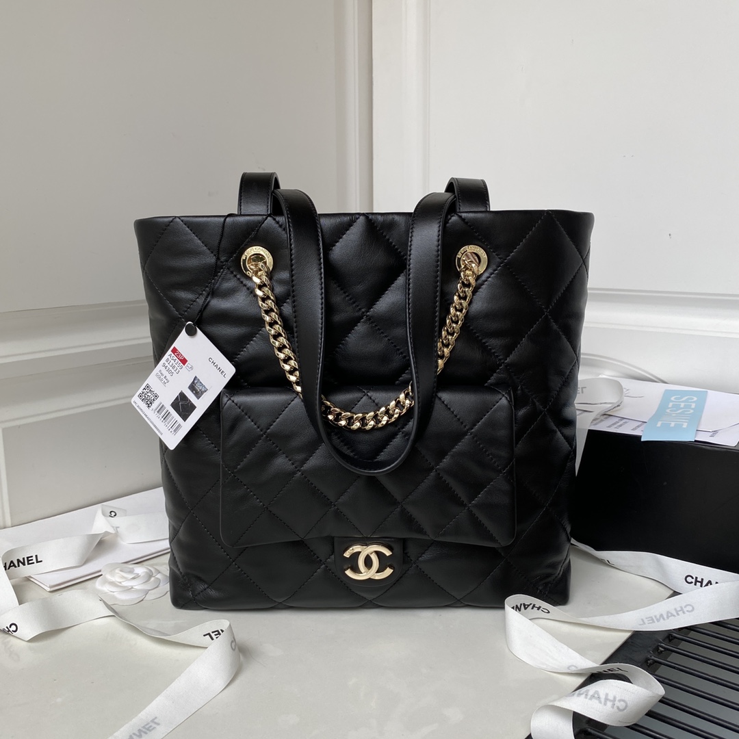 [TOP] CHANEL 23𝑩𝑨𝑮  𝑻𝒐𝒕𝒆 Calfskin Bag 33*31*10cm - Two Colors